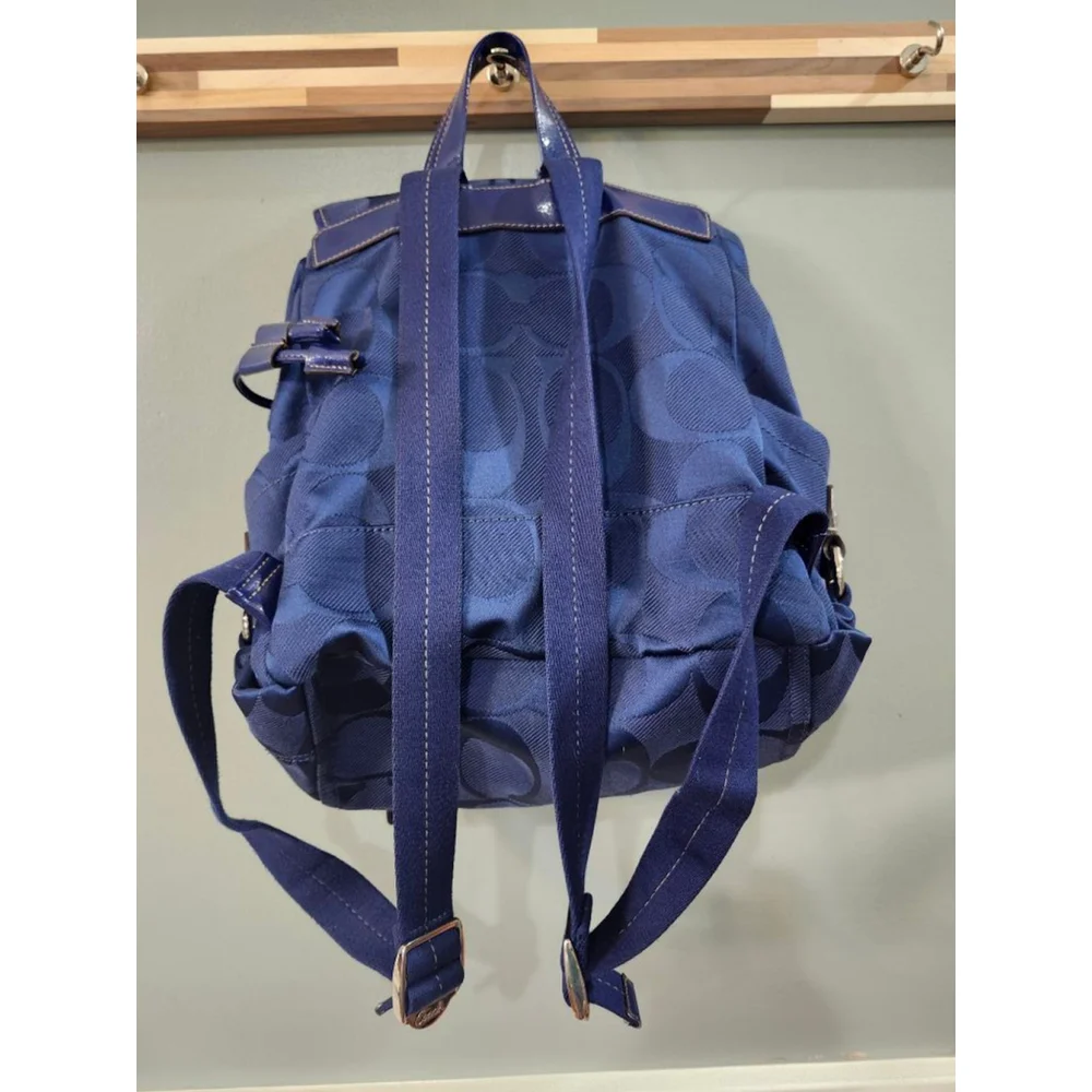 Coach Blue Signature C Canvas Backpack One Size